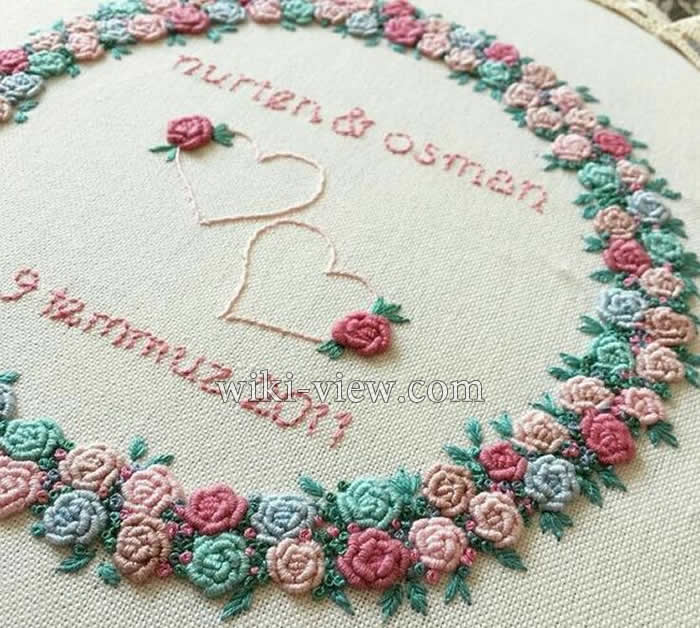 پترن گلدوزی / پترن رایگان گلدوزی / طرح گلدوزی / طرح رایگان گلدوزی / طرح قاب گرد / یادبود گلدوزی شده عروسی پترن گلدوزی قاب های یادبود عروسی