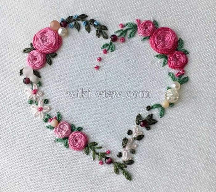 پترن گلدوزی / پترن رایگان گلدوزی / طرح گلدوزی / طرح رایگان گلدوزی / طرح قاب گرد / یادبود گلدوزی شده عروسی پترن گلدوزی 2