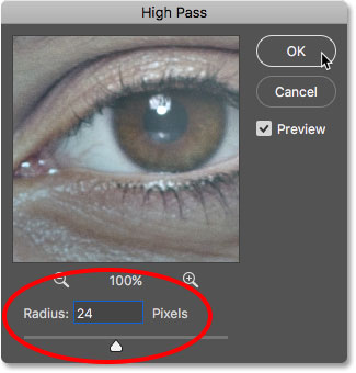 high pass filter در فتوشاپ