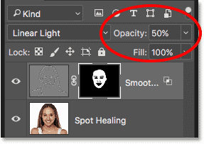 تغیر opacity در layer mask در فتوشاپ