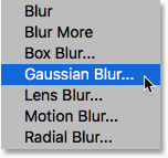 انتخاب gaussian blur در فتوشاپ