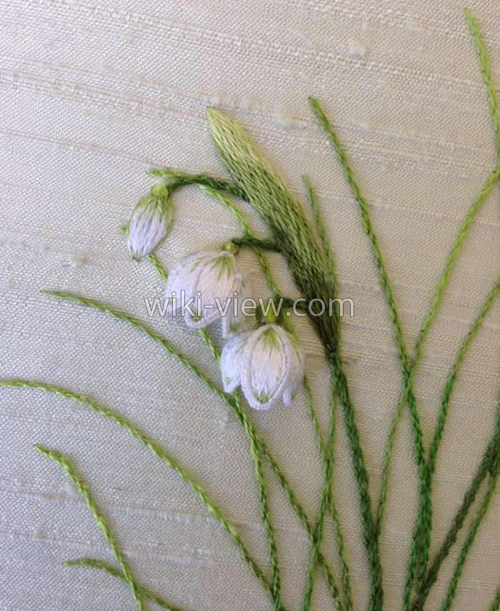 طرح نمونه ساقه دوزی گلدوزی شده