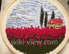 گره فرانسوی نوع دوم / انواع گره / گره فرانسوی / گلدوزی / French Knot