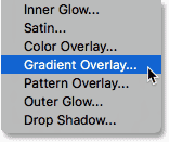 گزینه gradiant overlay در فتوشاپ