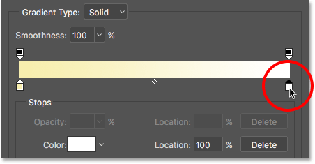 color stop در فتوشاپ
