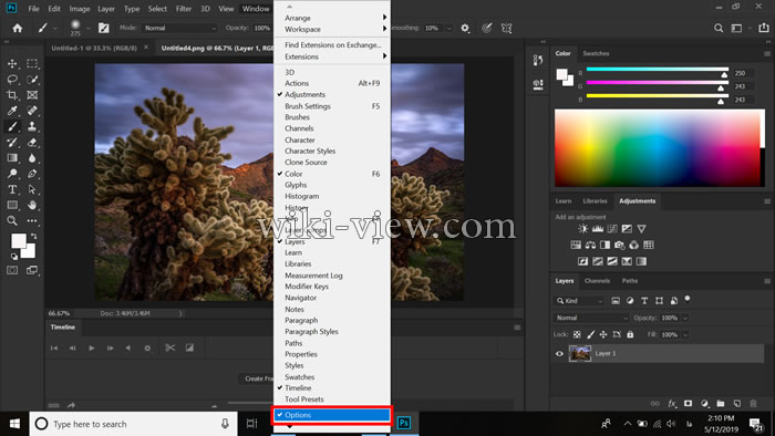 نوار option در فتوشاپ / استفاده از نوار option در فتوشاپ / کار با نوار option در فتوشاپ / قسمت سوم نوار option در فتوشاپ